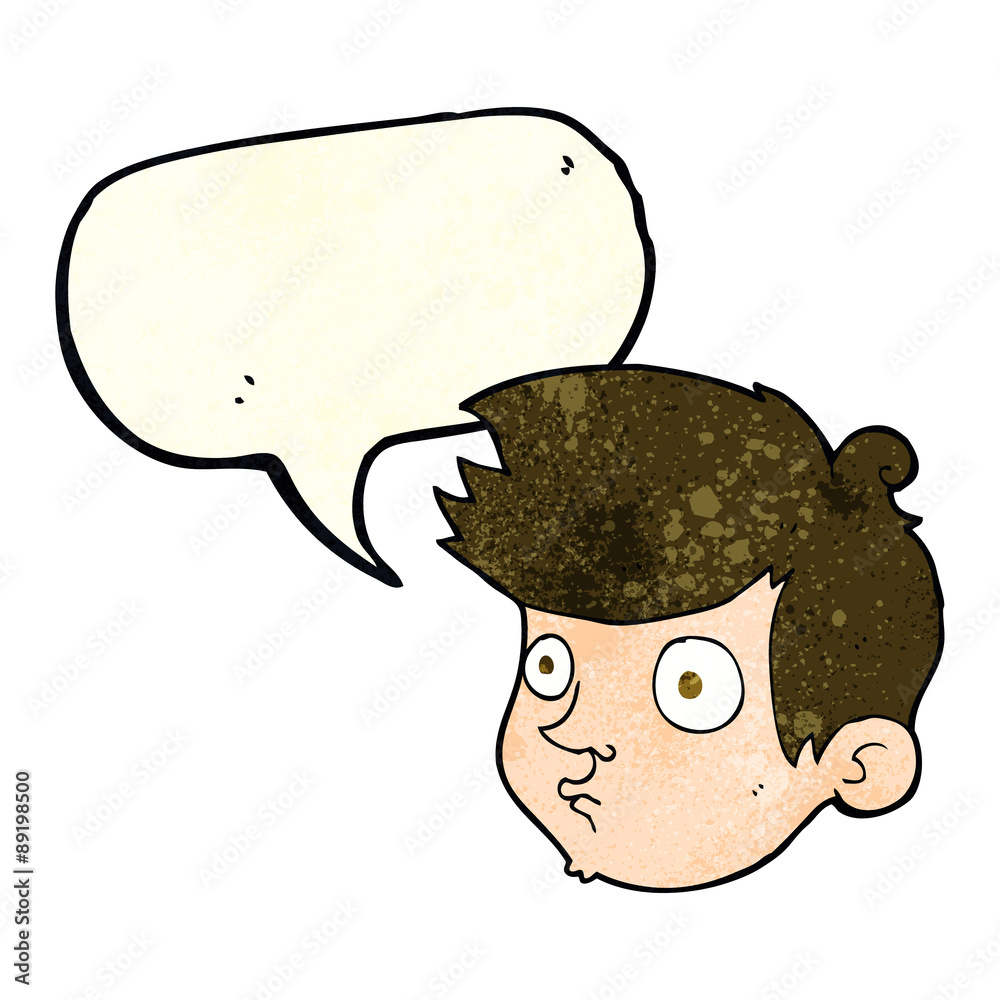 cartoon staring boy with speech bubble cartoon staring boy with speech bubble