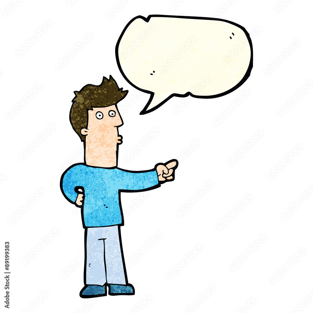 cartoon man pointing with speech bubble cartoon man pointing with speech bubble