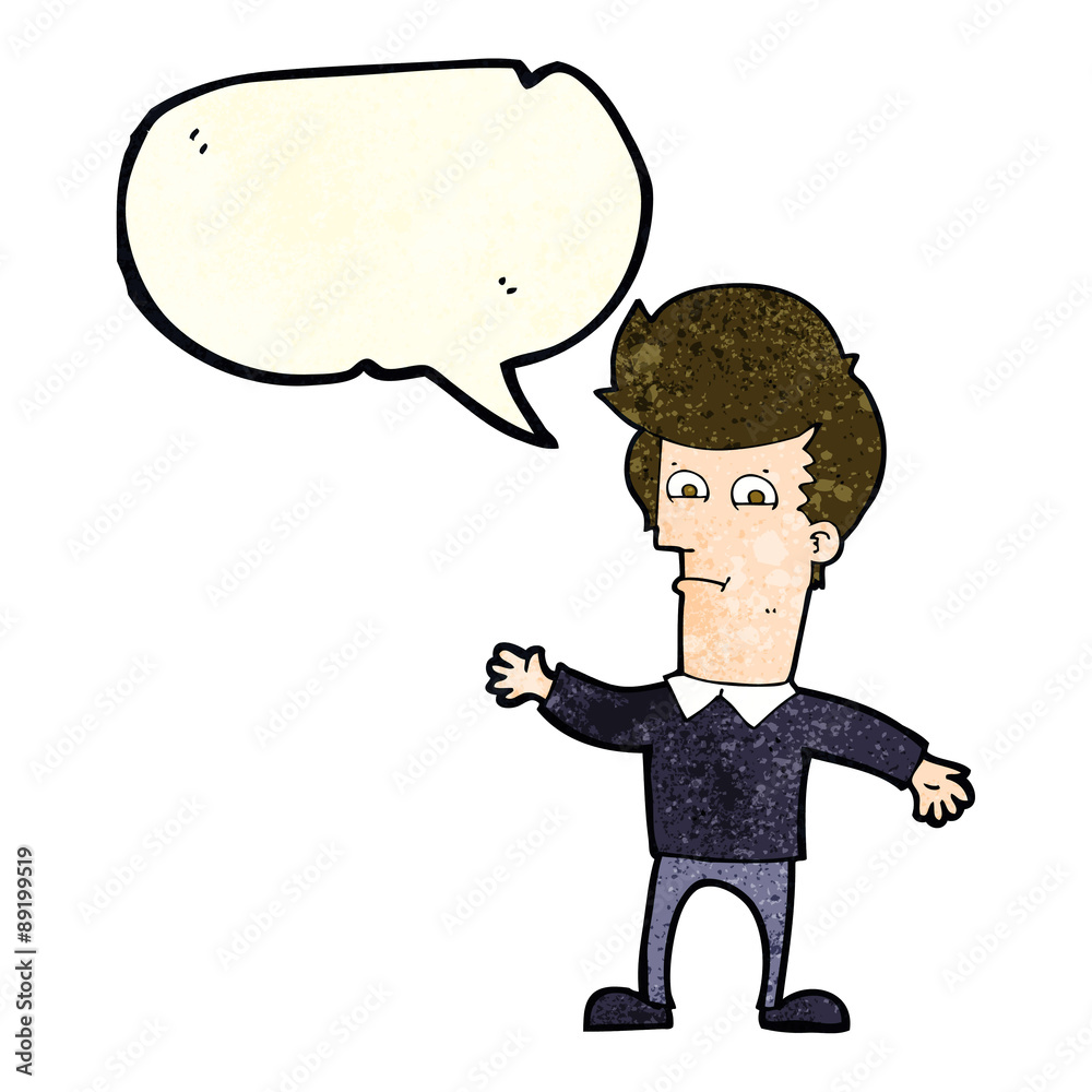cartoon waving man with speech bubble cartoon waving man with speech bubble