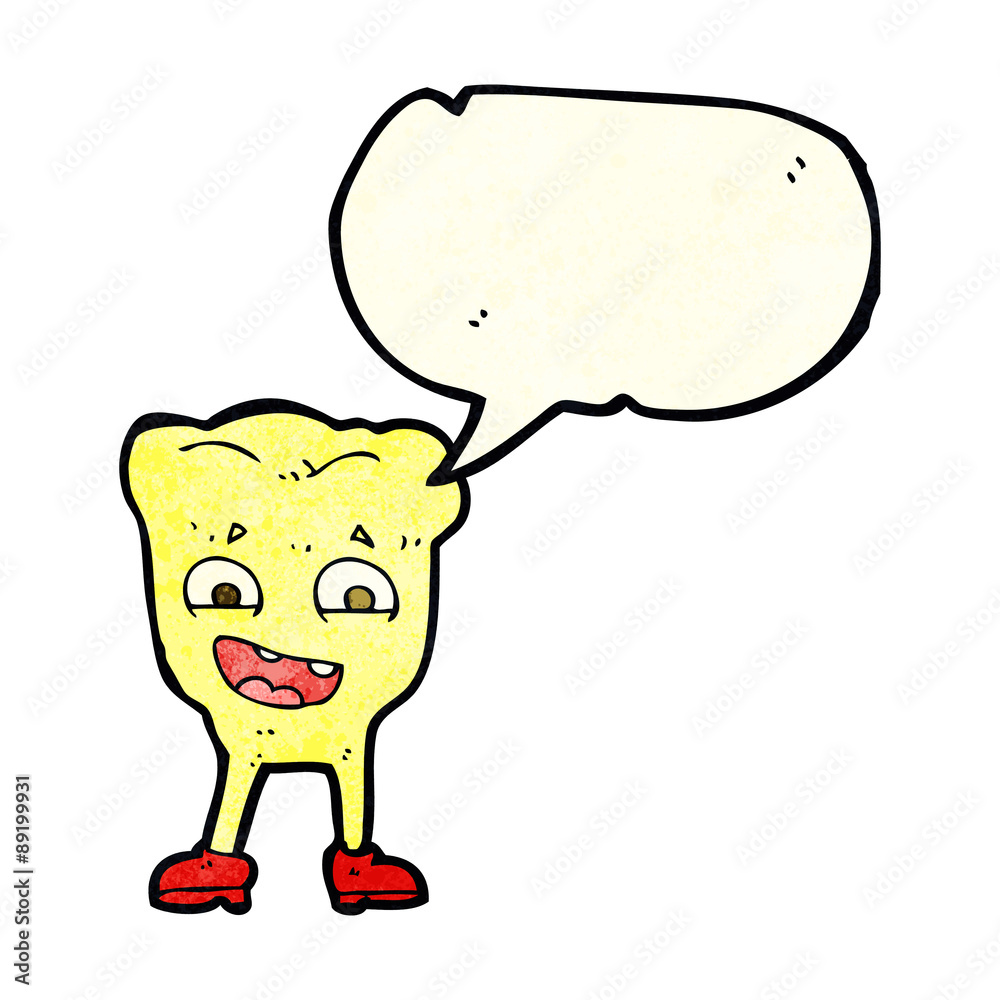 cartoon yellow tooth with speech bubble cartoon yellow tooth with speech bubble