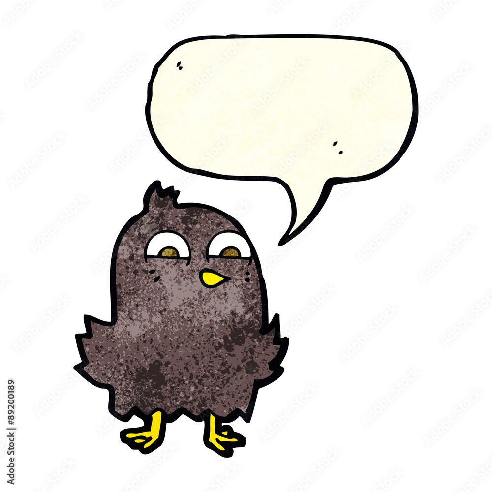 funny cartoon bird with speech bubble funny cartoon bird with speech bubble