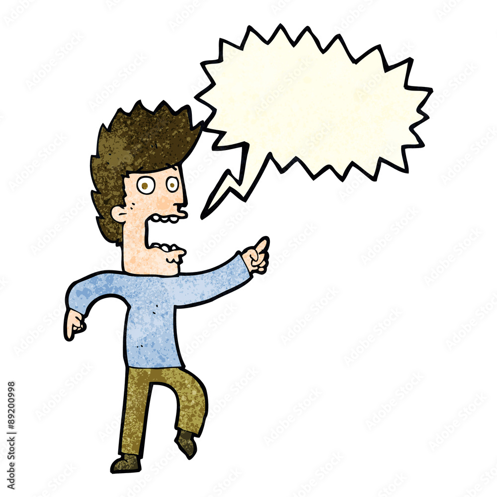cartoon terrified man with speech bubble cartoon terrified man with speech bubble