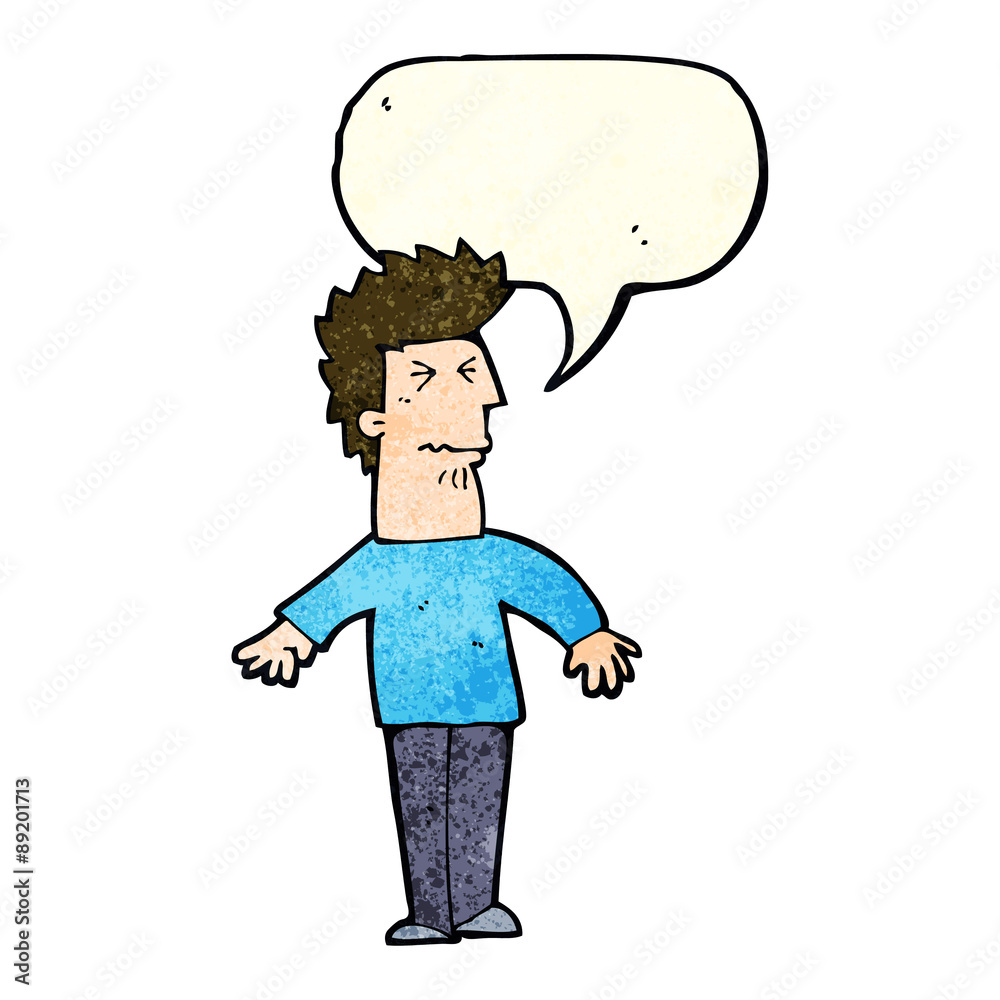 cartoon stressed man with speech bubble cartoon stressed man with speech bubble