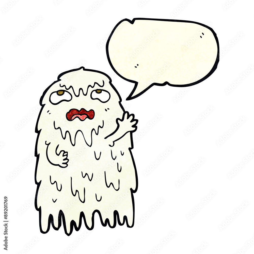 Fototapeta premium gross cartoon ghost with speech bubble