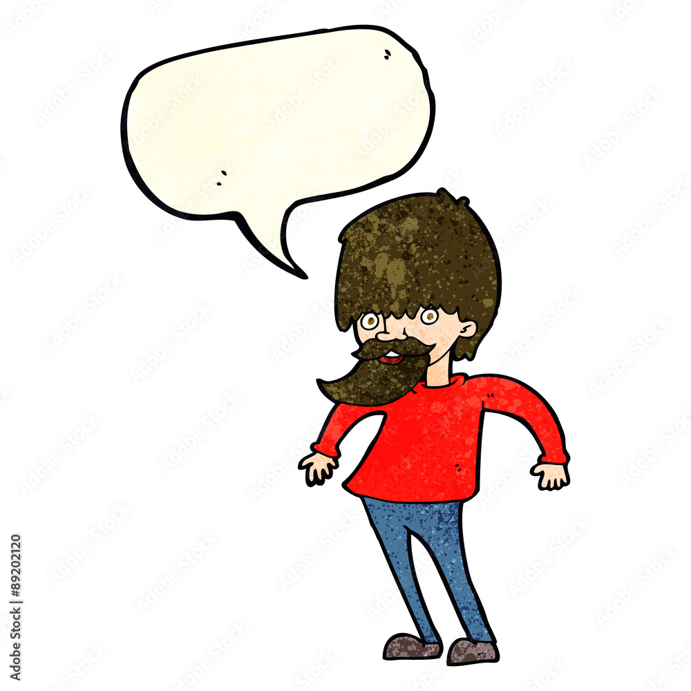 cartoon bearded man shrugging shoulders with speech bubble cartoon bearded man shrugging shoulders with speech bubble