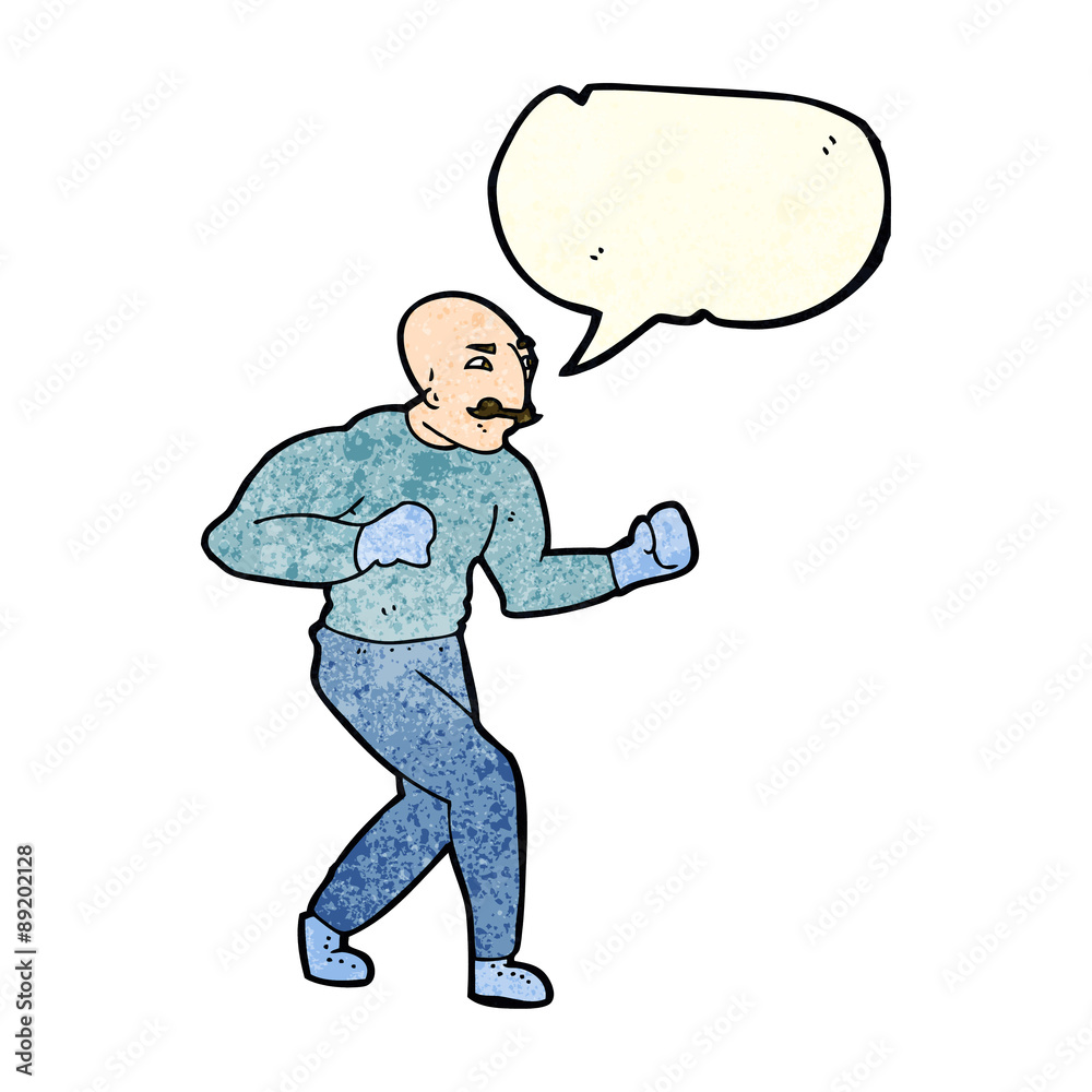 cartoon victorian boxer with speech bubble cartoon victorian boxer with speech bubble