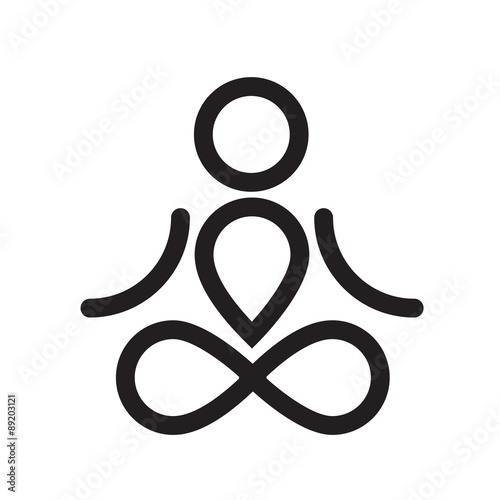 Yogi simple black icon or logo design