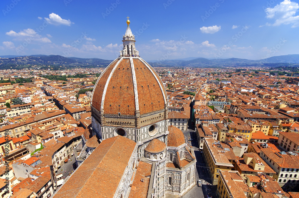 View of the Cathedral Santa Maria del Fiore in Florence, Italy