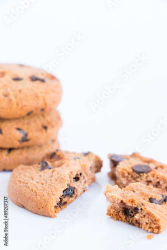 cookies on white background.