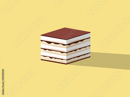 beautiful design of tiramisu cake ,colorful dessert concept design