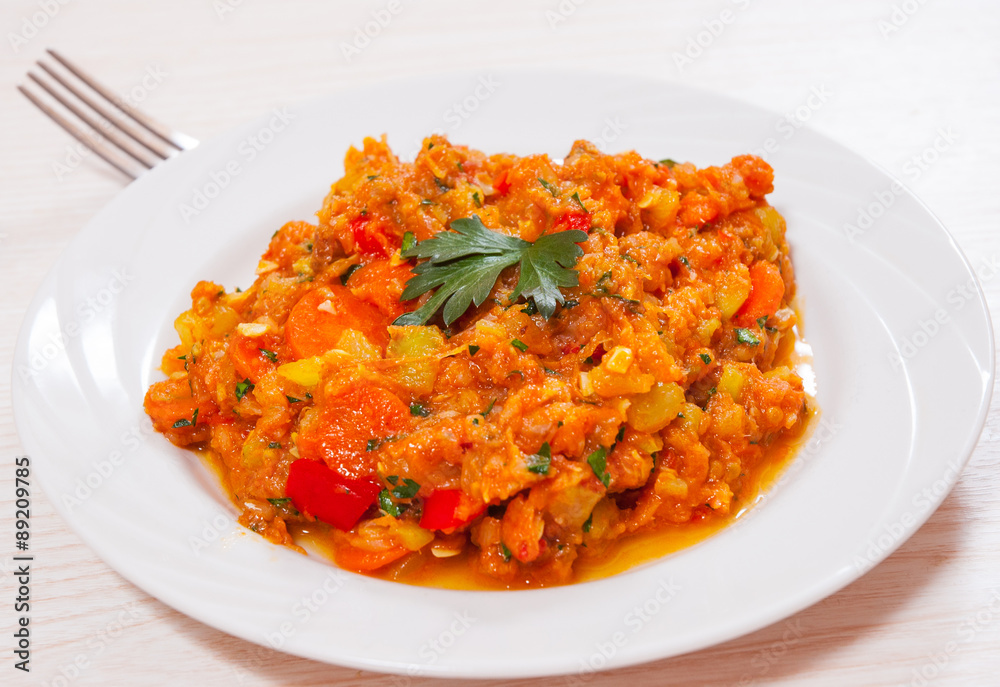 Fish with mixed vegetables