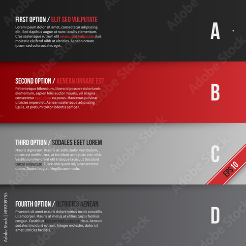 Vector layout with four banners/options. EPS10.