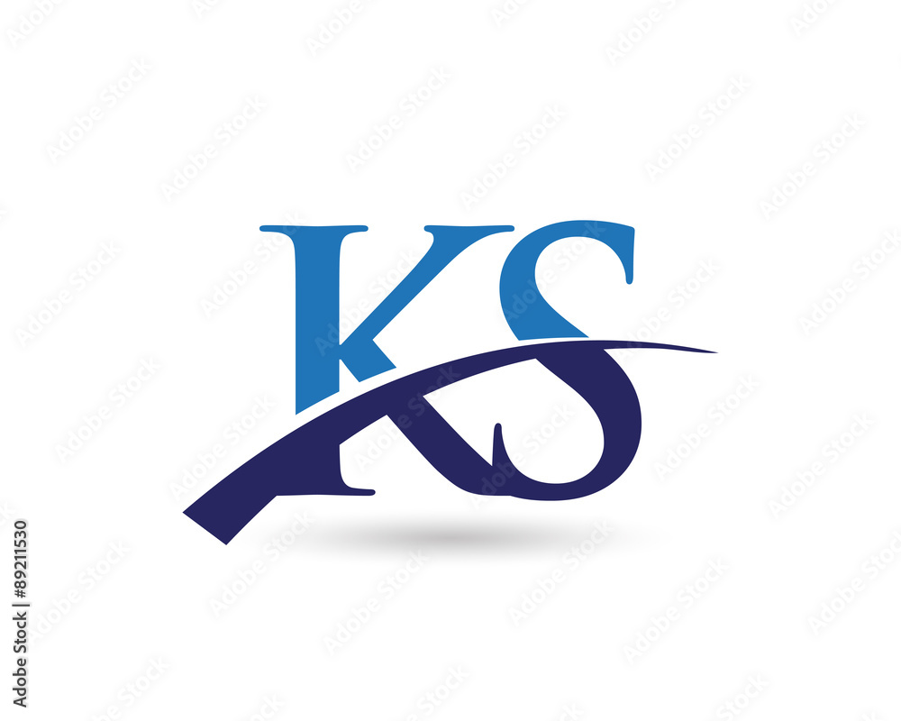 KS Logo Letter Swoosh Stock Vector | Adobe Stock