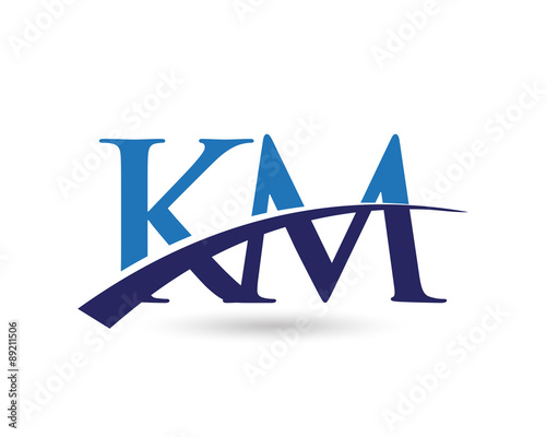 KM Logo Letter Swoosh photo