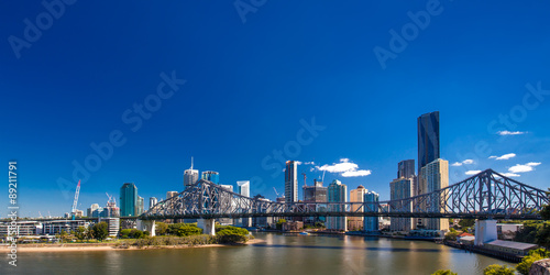 BRISBANE, AUS - MAY 12 2015: Brisbane Skyline with Story Bridge