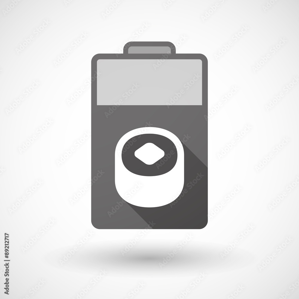 Isolated battery icon with a piece of sushi Isolated battery icon with a piece of sushi