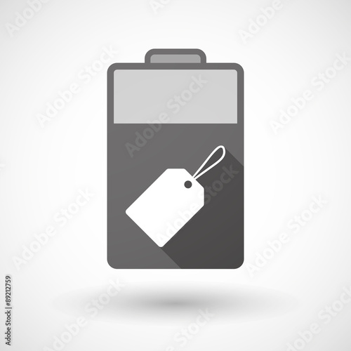 Isolated battery icon with a label