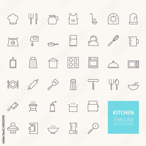 Kitchen Outline Icons for web and mobile apps