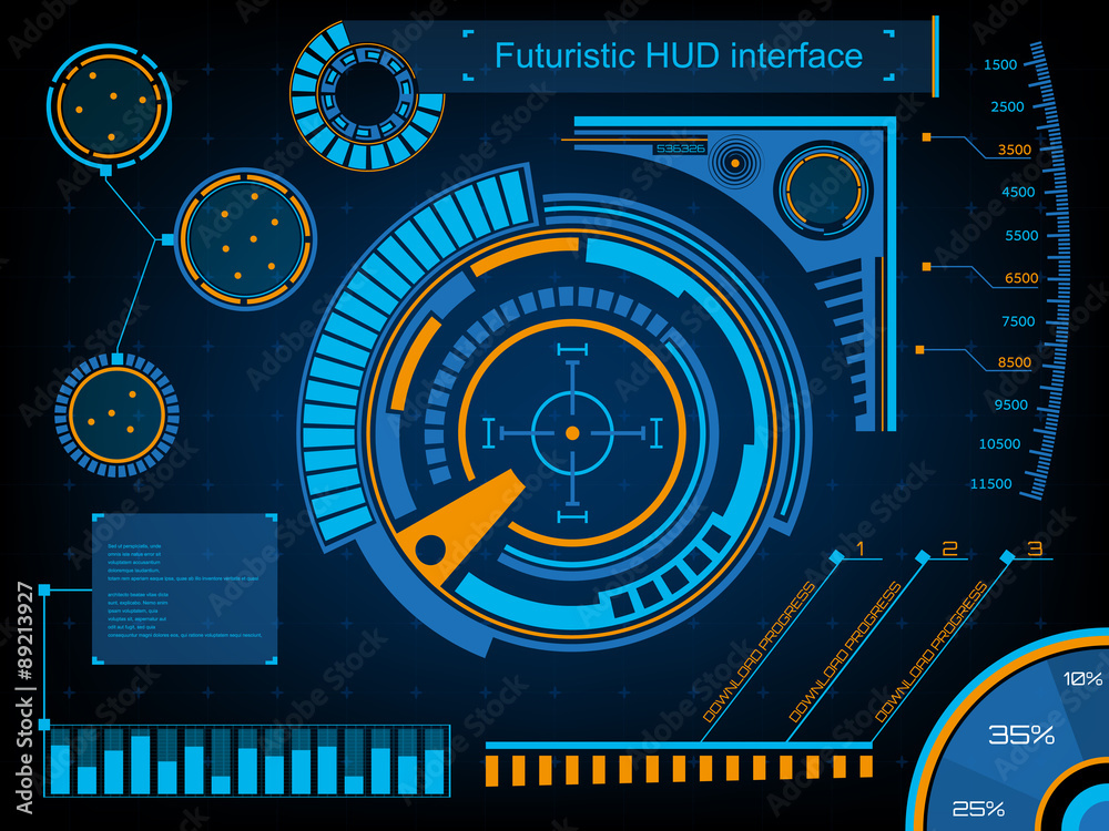 Obraz premium Abstract future, concept vector futuristic blue virtual graphic