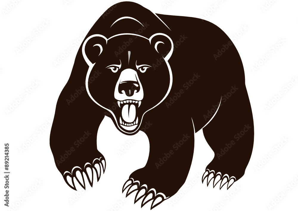 Fototapeta premium Wild bear illustration.