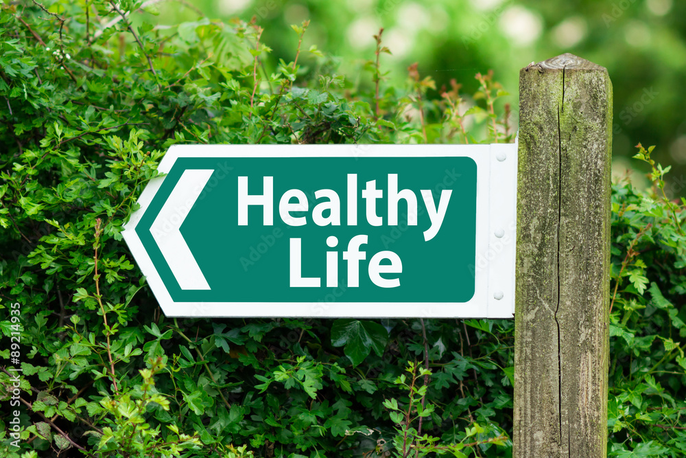 Direction Arrow, Sign To Healthy Life in Green Color