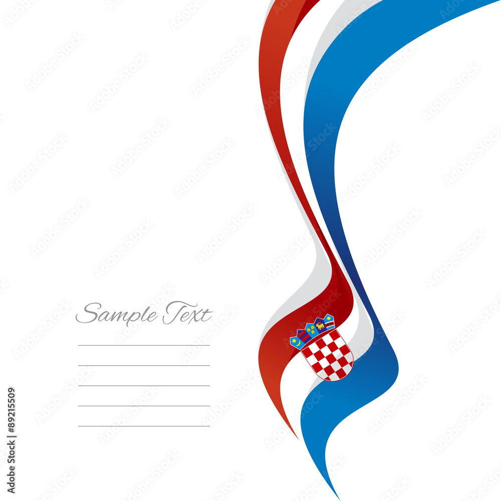 Obraz premium Abstract Croatian right ribbon vector
