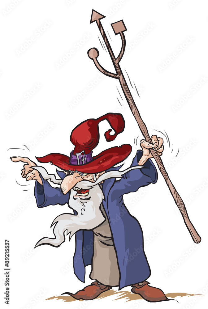 Fototapeta premium Wizard with an USB rod.