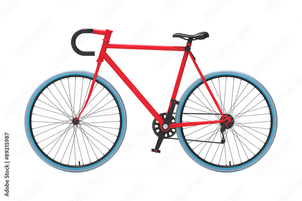 Fixed gear city bicycle Color mixing Isolated background