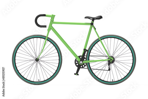 Fixed gear city bicycle Color mixing Isolated background