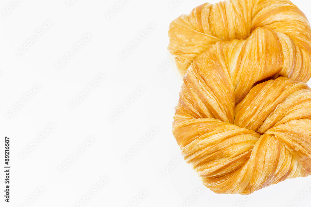 Fresh and tasty croissant on white background Fresh and tasty croissant on white background