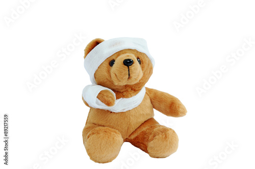 Bear doll broken head.