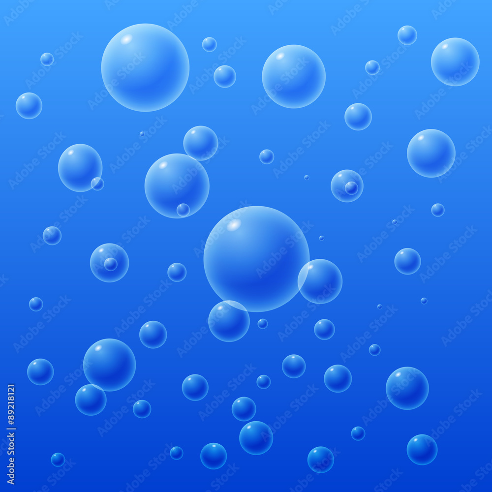 Vector ocean bubbles, aqua sea bubbles