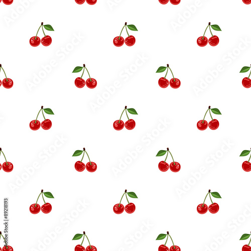 Seamless pattern with cherry. Vector illustration.