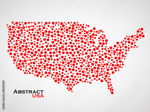 Abstract map of USA. Colorful background. Vector illustration