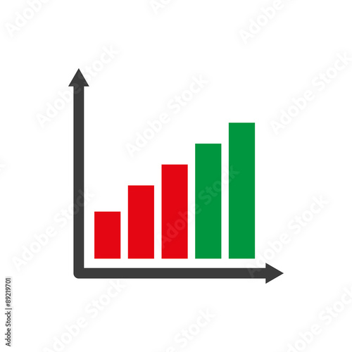 The growing graph icon. Growth and up symbol. Flat