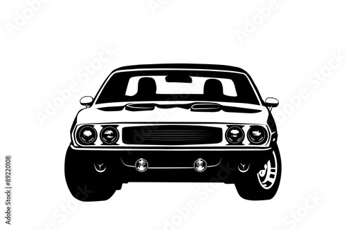 American muscle car legend silhouette photo
