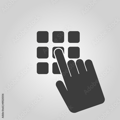 The pin code icon. Password and  unlock, access, identification, unlock symbol. Flat