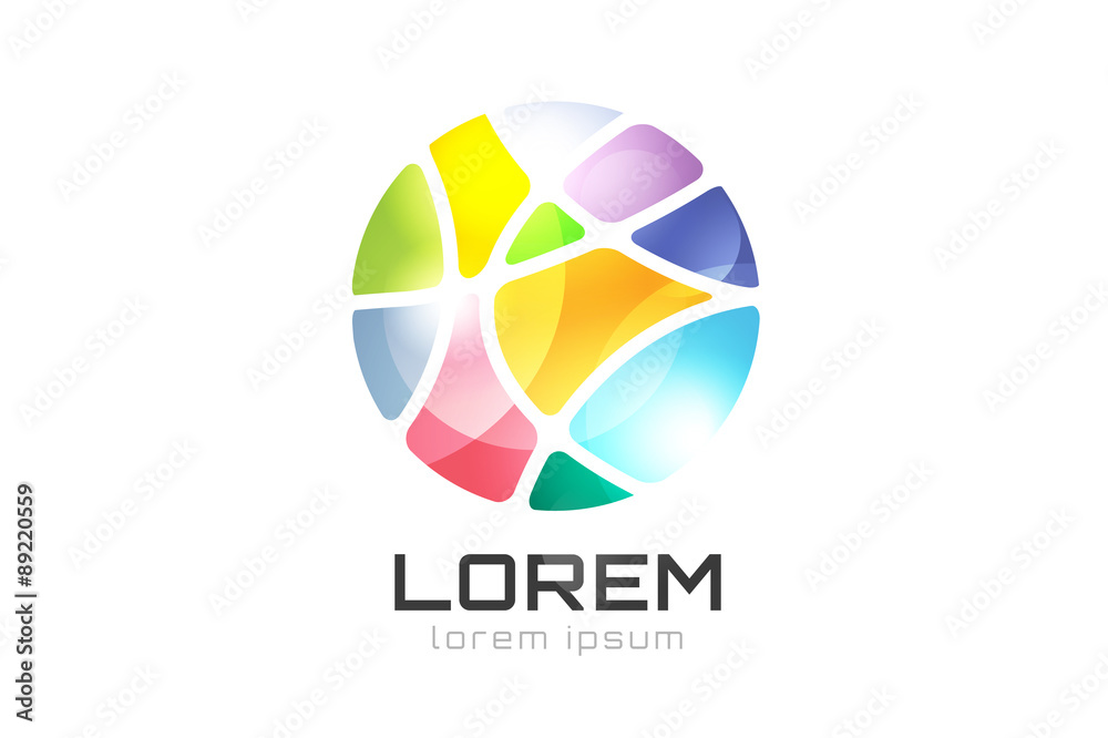 Vector circle ring logo design. Abstract flow icon template Vector circle ring logo design. Abstract flow icon template