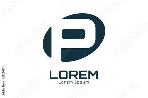 Abstract P character vector logo icon template. Power