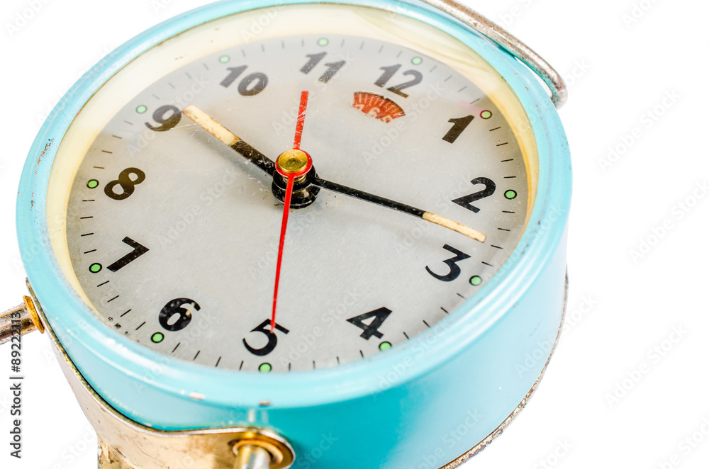 Retro alarm clock isolated on white background Retro alarm clock isolated on white background
