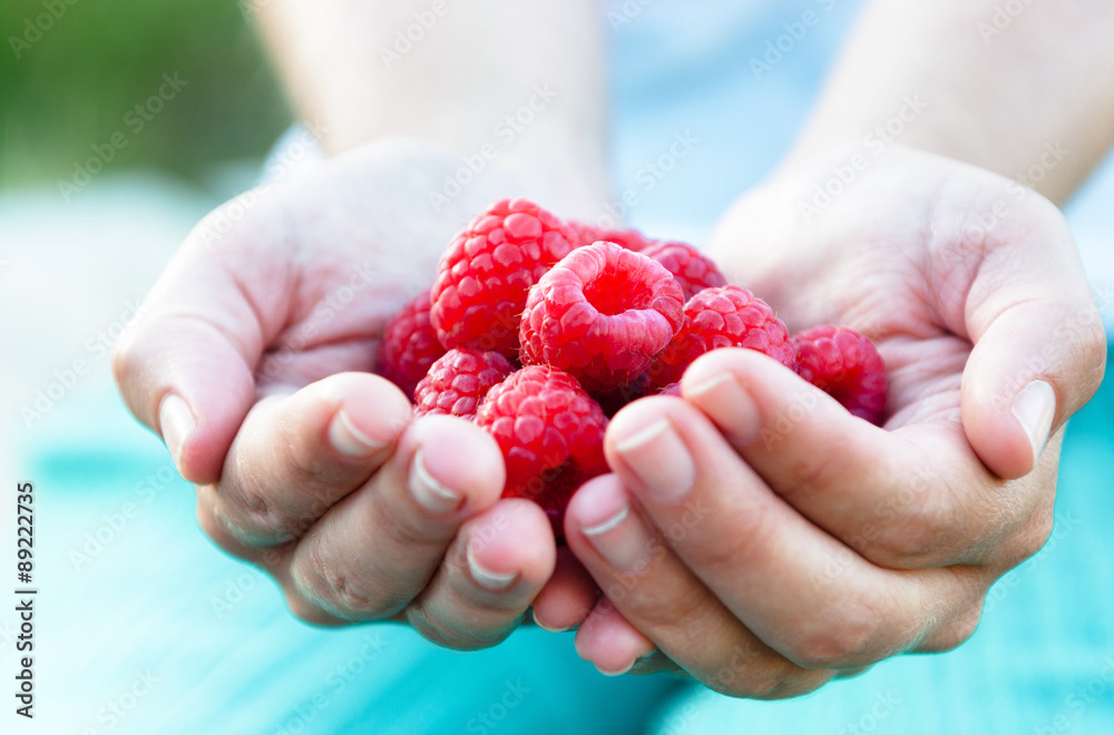 Hands holding fresh berries Hands holding fresh berries