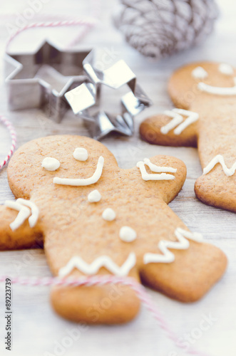 Gingerbread man with cookie cutters