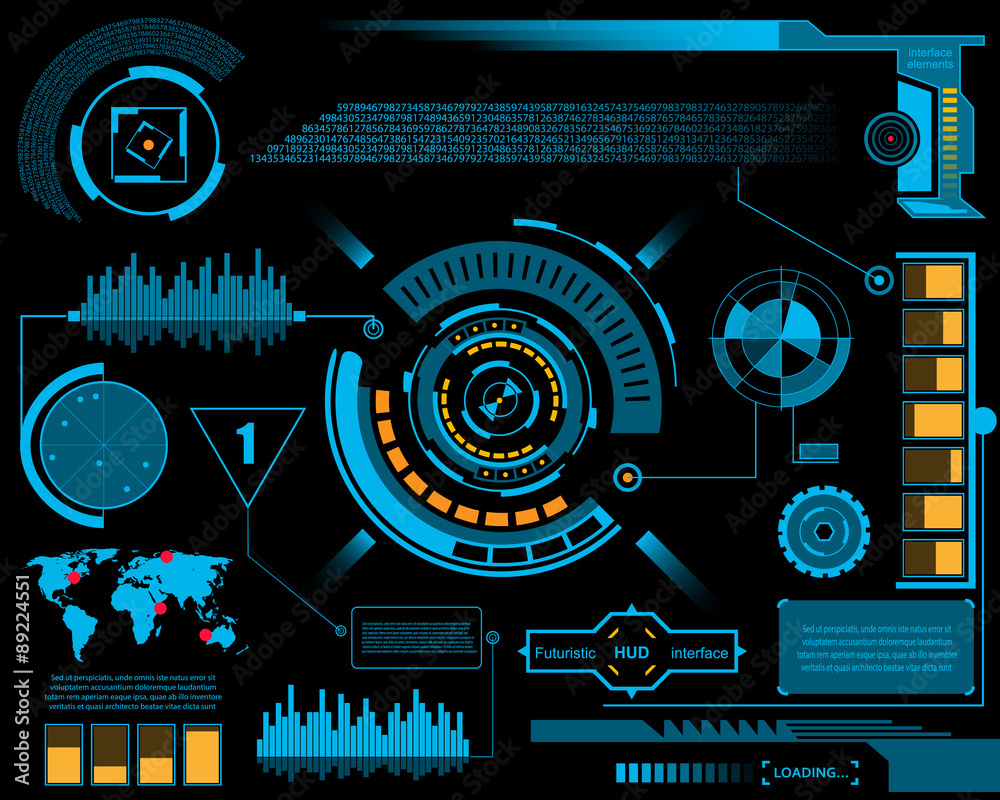 Obraz premium Abstract future, concept vector futuristic blue virtual graphic