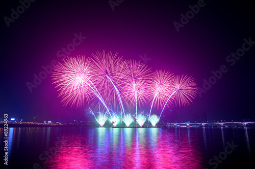 Firework festival in Korea. photo