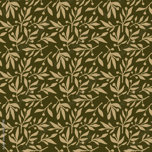 Seamless pattern olive branch