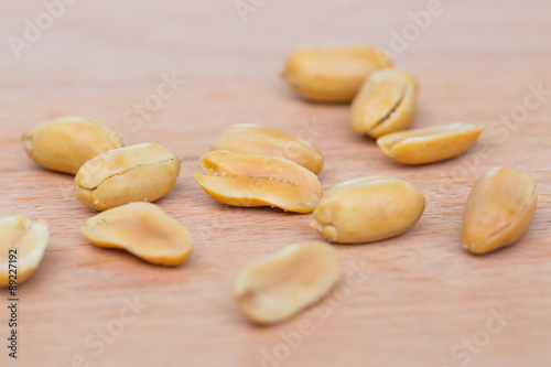 Peanut on wood board