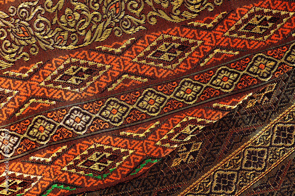 Antique Asian textile detail.
Antique Asian textile detail.