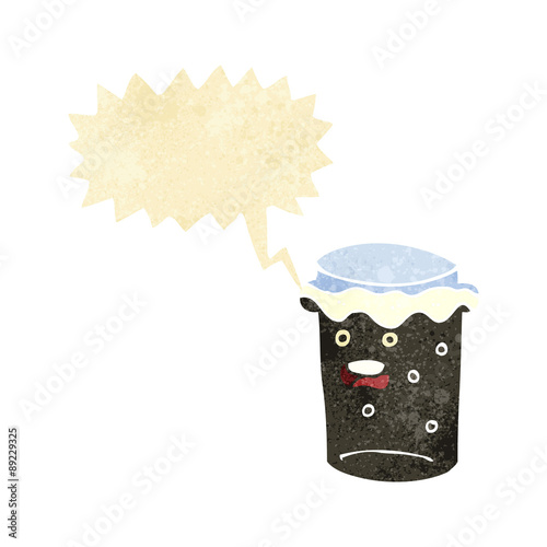 cartoon glass of stout beer with speech bubble