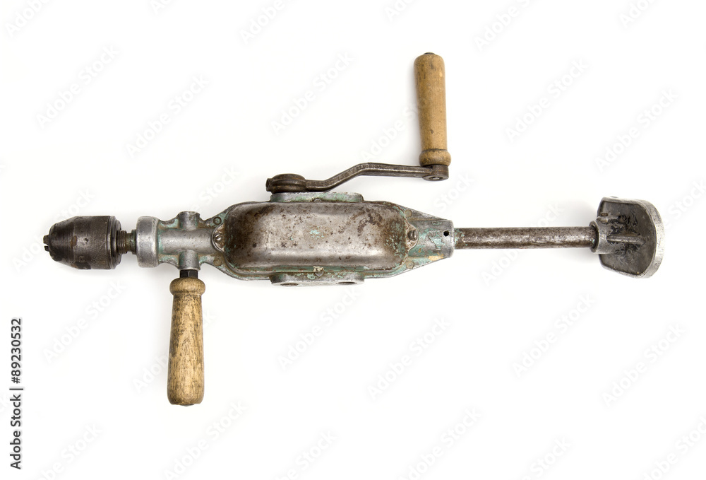 hand drill on the white background hand drill on the white background