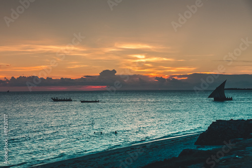 Fototapeta Naklejka Na Ścianę i Meble -  Zanzibar sunset